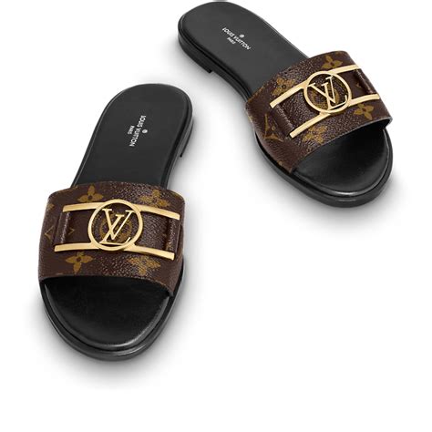 louis vuitton lock it flat mule price|louis vuitton monogram sliders.